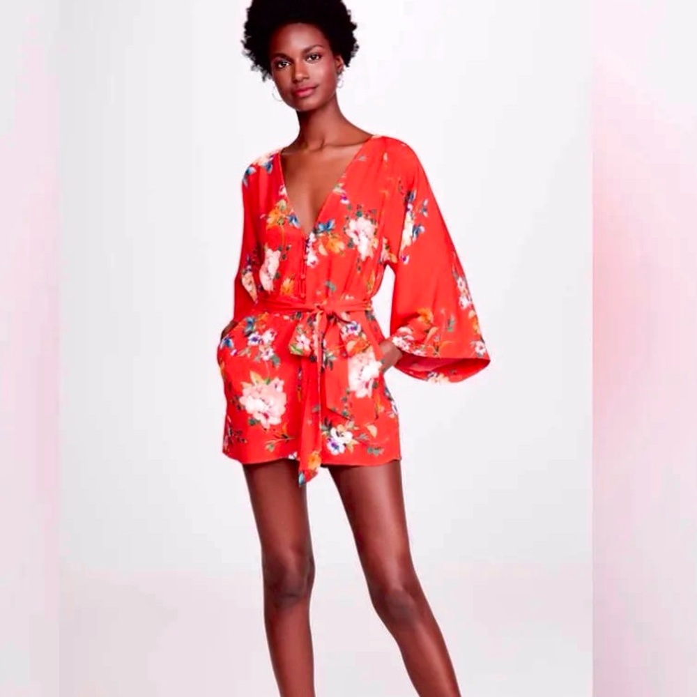 Yumi Kim Vibrant Red Floral Dress